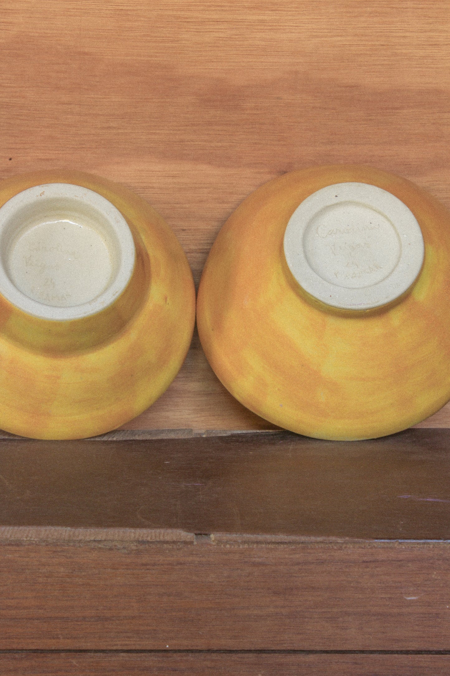 2 Roasted Yellow Angular Bowls